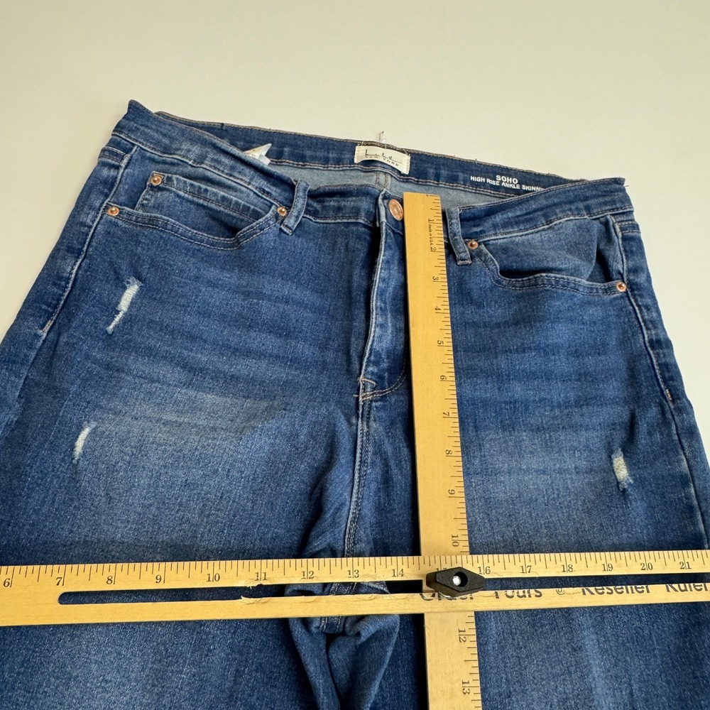 Nicole Miller Jeans Womens Size‎ 10 Blue Soho High Rise Ankle Skinny Distressed - Picture 7 of 8